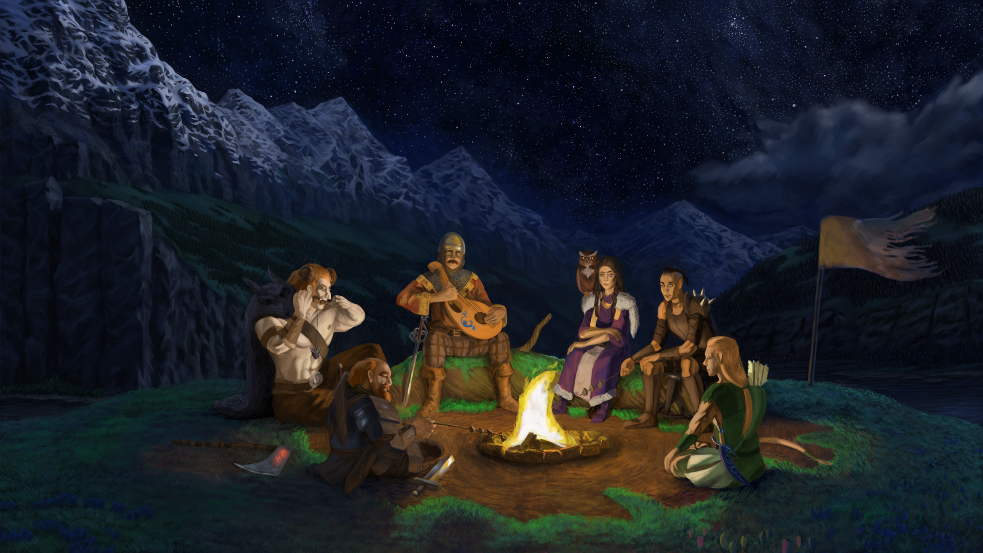 Ilustracja krainy Amarant z uniwersum Allrealm