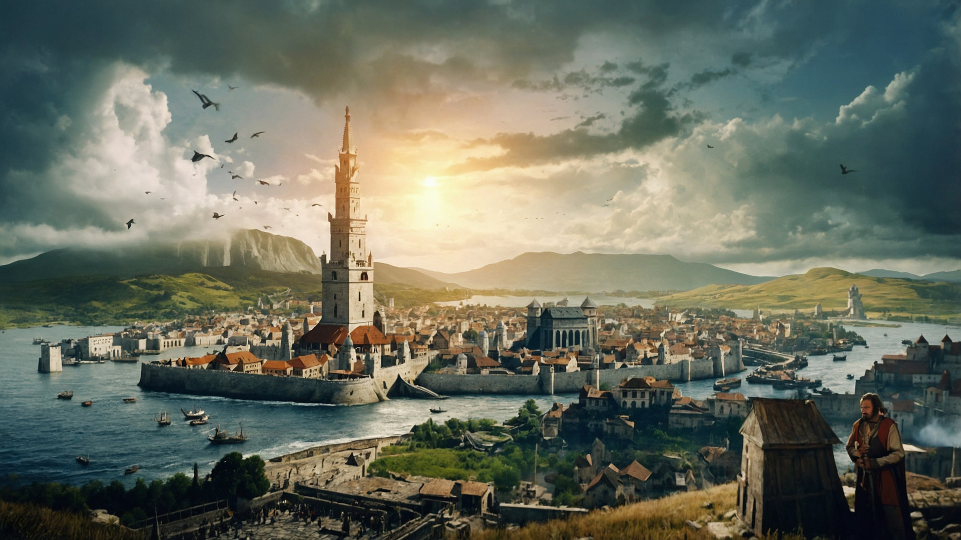 Ilustracja krainy Miasto Studenckie Torragburh z uniwersum Allrealm